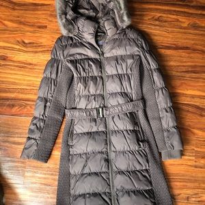 Via Spiga Puffer Coat Genuine Fur Hood